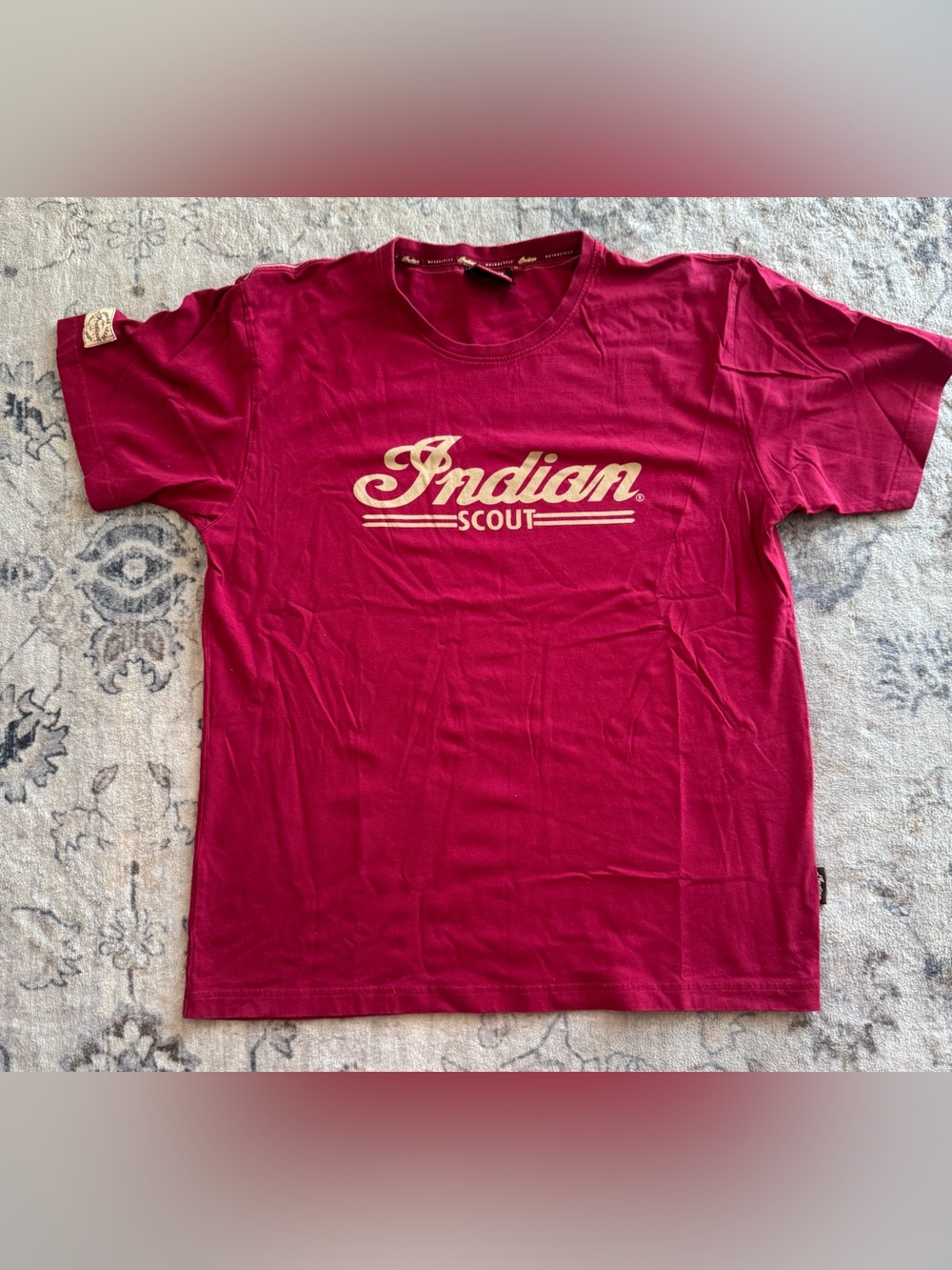 Indian Motorcycle Scout Men's Crimson Logo Short Sleeve Tee